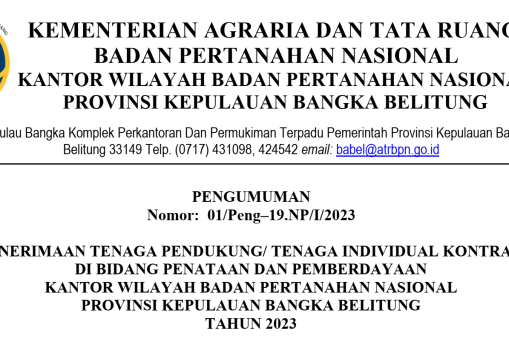 BPN, Badan Pertanahan Nasional, BPN Bangka Belitung, Badan Pertanahan Nasional Babel, BPN Babel, BPN Bangka Belitung, Bangka Belitung, rekrutmen BPN Babel, lowongan kerja BPN