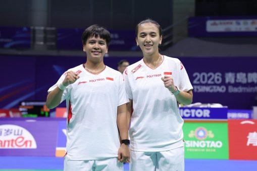 Febriana Dwipuji Kusuma (kanan(/Meilysa Trias Puspitasari saat menyumbang poin untuk Indonesia melawan Hong Kong di fase grup BATC 2026 di Qingdao, Cina, Rabu (4/2). (Foto: Tim Humas dan Media PP PBSI)